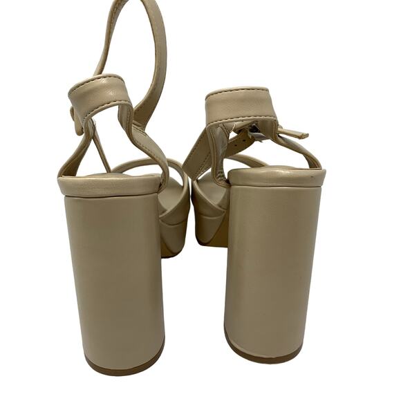 SOLD Shu Shop Geneva Platform Sandals Women's Size 7 Beige NEW - Picture 5 of 9